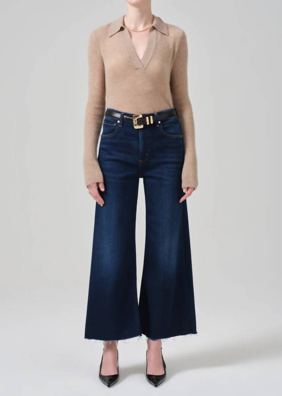 Citizens of Humanity Lyra Wide Leg Crop Jean in Lotus 30 NWT Basic Quiet Luxury
